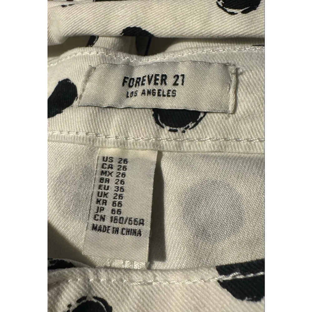 Forever 21 Polka Dot Jeans High Rise Skinny Size 26 Black White Stretch Y2K NWT - Picture 5 of 7